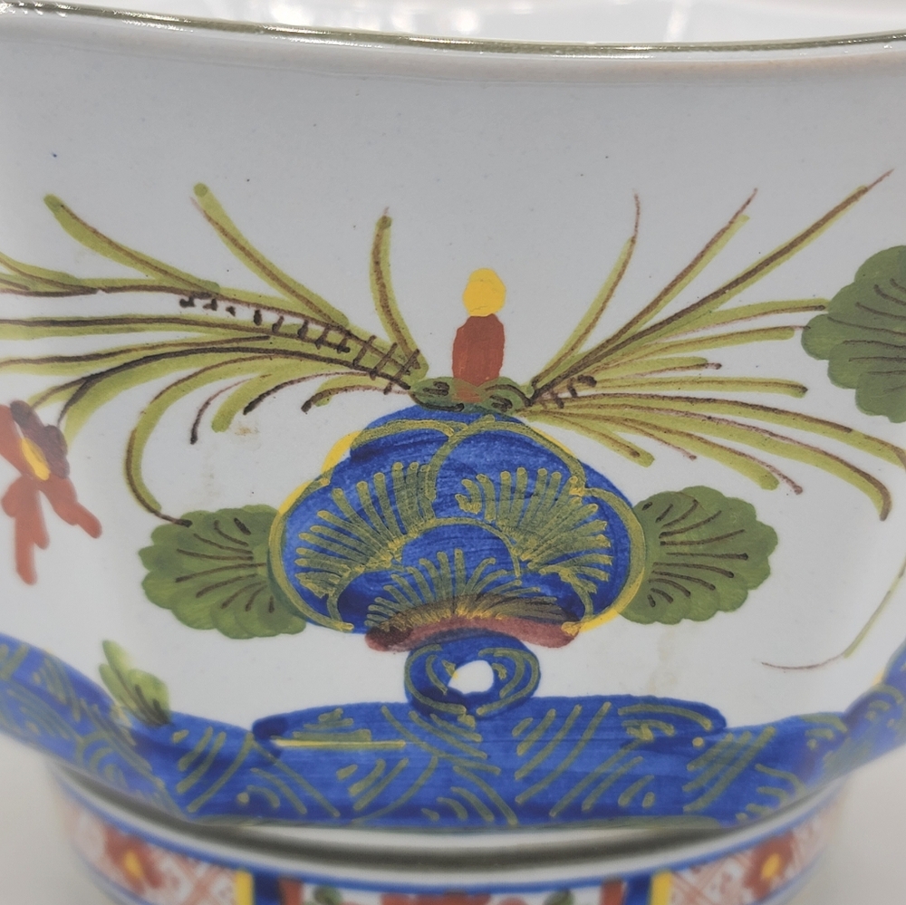 Taste Setter Sigma Italy Hand Painted Floral Octagon Bowl 5" Ceramic Vintage - Picture 4 of 16